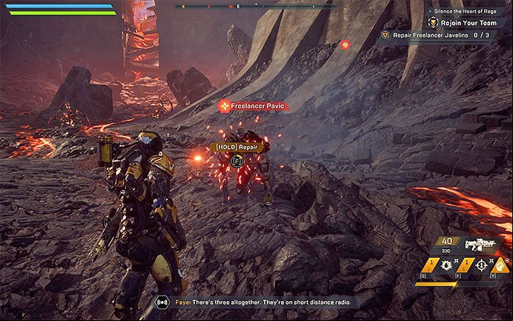 Reach the location with your companions defeated javelins - Silence the Heart of Rage | Anthem story missions walkthrough - Story missions - Anthem Guide