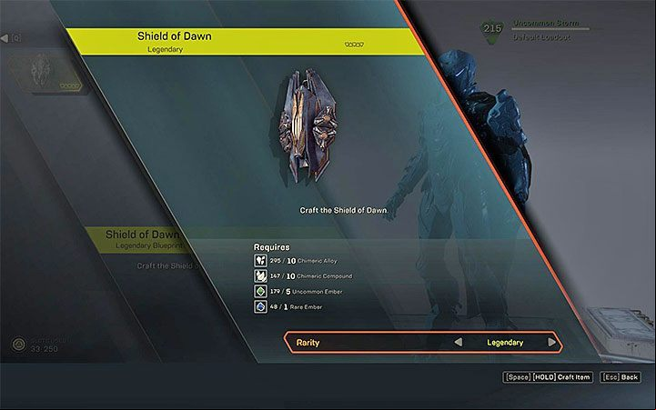 Creating the Dawn Shield requires the sacrifice of crafting materials - Crafting the Dawn Shield | Anthem story missions walkthrough - Story missions - Anthem Guide