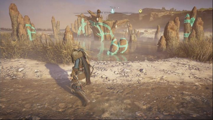 To find the correct pattern, stand on the left side, just before the light sand - Assassins Creed Valhalla: Standing Stones - East Anglia secrets, locations - East Anglia - Assassins Creed Valhalla Guide and Walkthrough