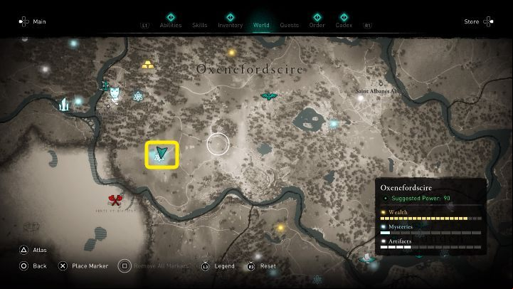 In the place marked on the image above, you will meet a farmer who apparently needs help - Assassins Creed Valhalla: Nostalgia - Oxenefordscire - Assassins Creed Valhalla Guide and Walkthrough