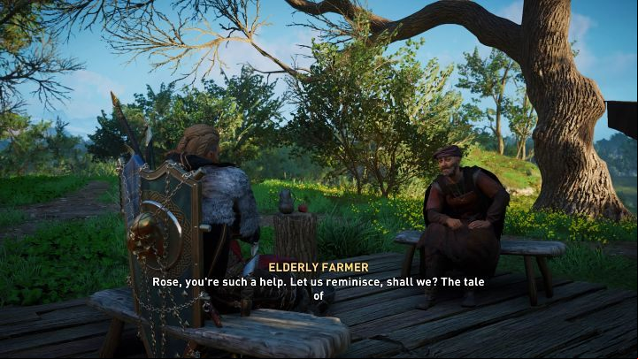 Then sit on a bench and listen to the man's story - Assassins Creed Valhalla: Nostalgia - Oxenefordscire - Assassins Creed Valhalla Guide and Walkthrough