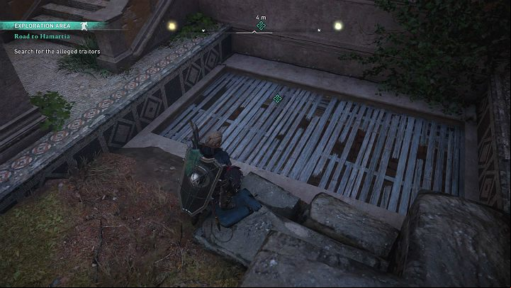 Break the wooden hatch that covers the entrance to the underground area and go downstairs to look around a bit - Assassins Creed Valhalla: Road to Hamartia - Eurvicscire - Assassins Creed Valhalla Guide and Walkthrough
