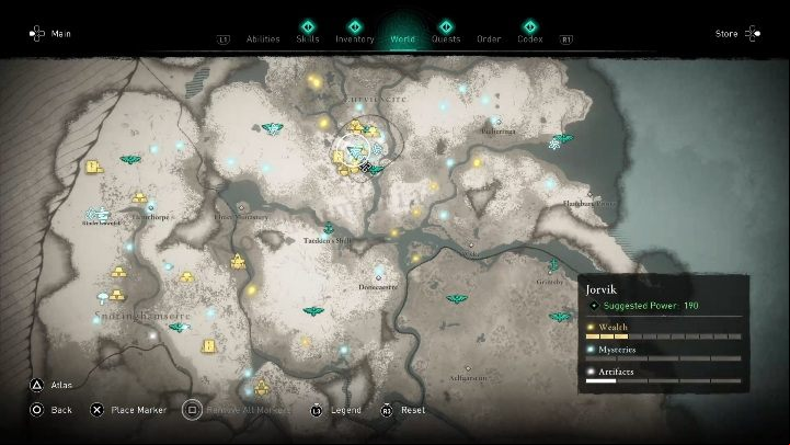 This mask is in the center of Jorvik - Assassins Creed Valhalla: Roman Artifact - Jorvik secrets, locations - Jorvik - Assassins Creed Valhalla Guide and Walkthrough