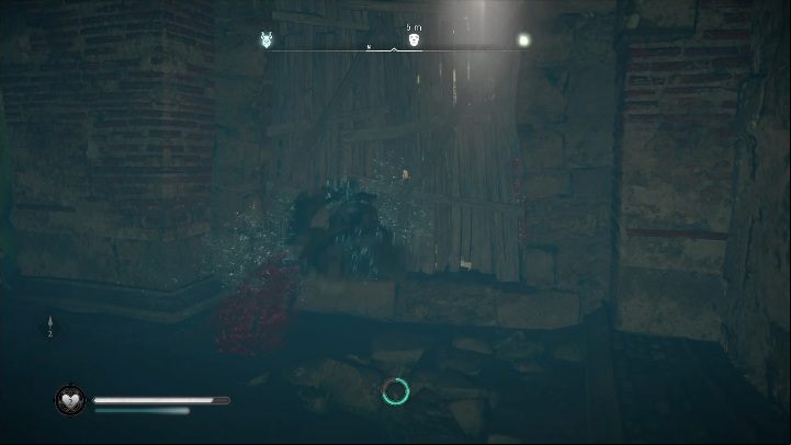 Using the body of the figure, hit the wooden door to destroy it and get inside - Assassins Creed Valhalla: Roman artifact - East Anglia secrets, locations - East Anglia - Assassins Creed Valhalla Guide and Walkthrough
