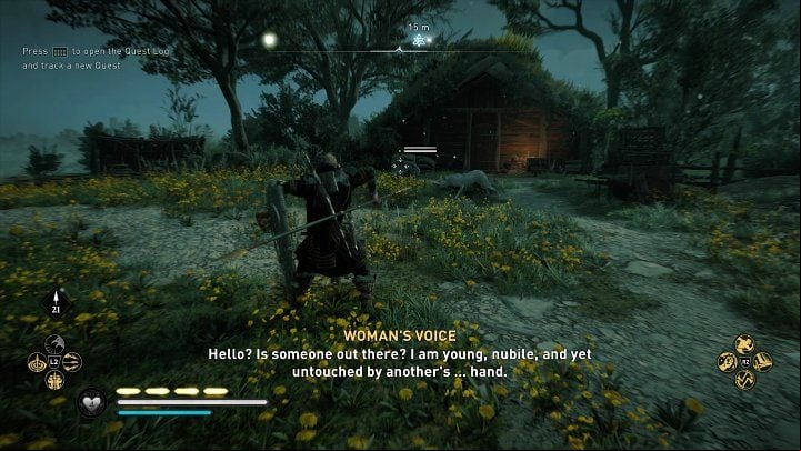 There is a pack of wolves roaming in front of the building - deal with them - Assassins Creed Valhalla: Mother - Essexe - Assassins Creed Valhalla Guide and Walkthrough