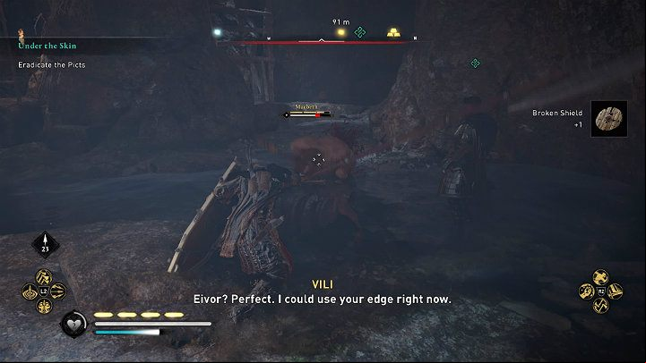 Vili is currently fighting with one of the Pict commanders - Assassins Creed Valhalla: Under the Skin - Snotinghamscire - Assassins Creed Valhalla Guide and Walkthrough