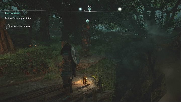After the fight, follow Fulke to the top of the cliff and talk to her to finish the task - Assassins Creed Valhalla: Fiery Ambush - Oxenefordscire - Assassins Creed Valhalla Guide and Walkthrough