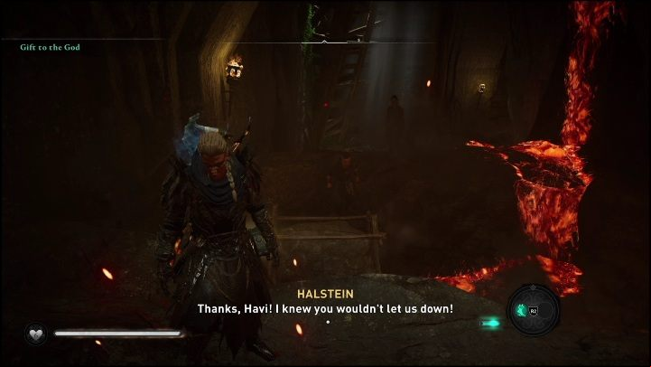 The dwarves will continue moving, but at some point, you'll have to help them - AC Valhalla: Dawn of Ragnarok: Gift to the God - Walkthrough - Assassins Creed Valhalla Guide and Walkthrough