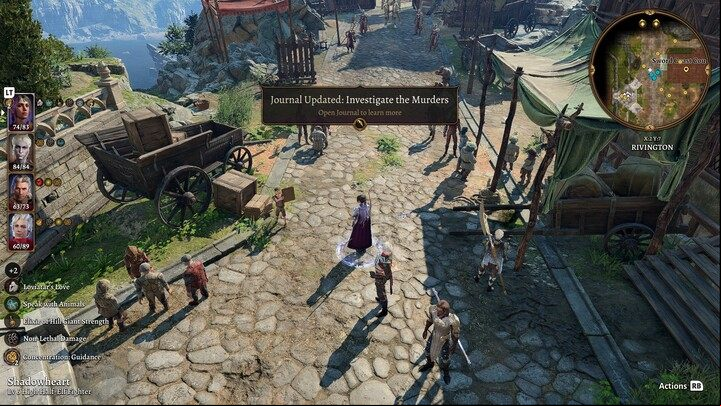 Buy a newspaper from a child and enter the temple where a dialogue is taking place between a Halfling and a flying elephant named Valeria - Baldurs Gate 3: Act 3 Rivington - Act 3 - Baldurs Gate 3 Guide, Walkthrough