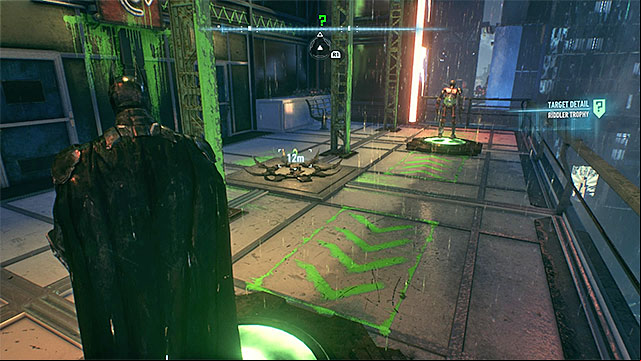 Batman and the robot must stand on different pressure plates - Riddler trophies on Founders Island (1-16) | Collectibles - Founders Island - Collectibles - Founders Island - Batman: Arkham Knight Game Guide & Walkthrough
