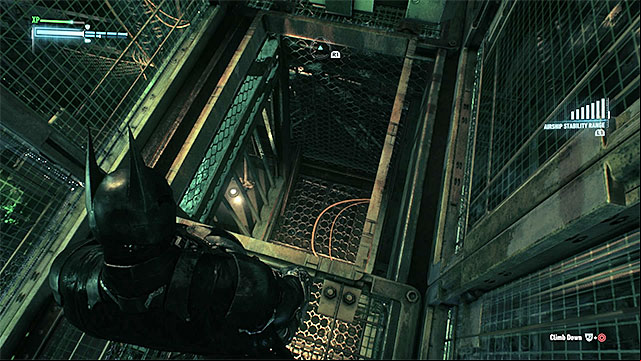 Drop down to get the trophy - Riddler trophies in the Stagg Airships (11-21) | Collectibles - Stagg Airships - Collectibles - Stagg Airships - Batman: Arkham Knight Game Guide & Walkthrough
