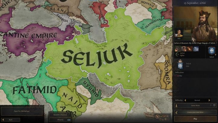 Start date: 1066, difficulty level: medium/hard - the sultanate of the famous Turkish dynasty is another historically interesting starting location - Crusader Kings 3: Interesting starting locations - Basics - Crusader Kings 3 Guide