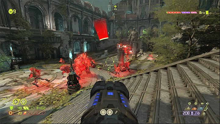 You can easily recognize the presence of an Archvile by the fact that other demons are using red shields - Doom Eternal: The Archvile demon - what are the easiest ways of defeating him? - Combat - Doom Eternal Guide