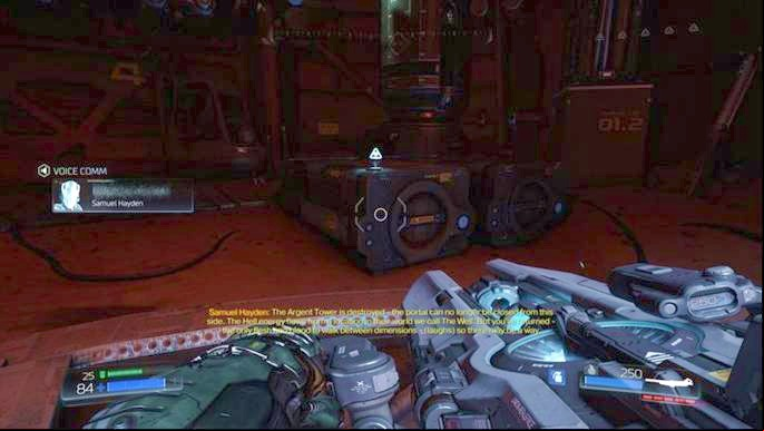 Pick up the Data Log lying nearby after you start the level - Doom: All secrets in Destroyed Argent Facility - Secrets - Doom Game Guide & Walkthrough