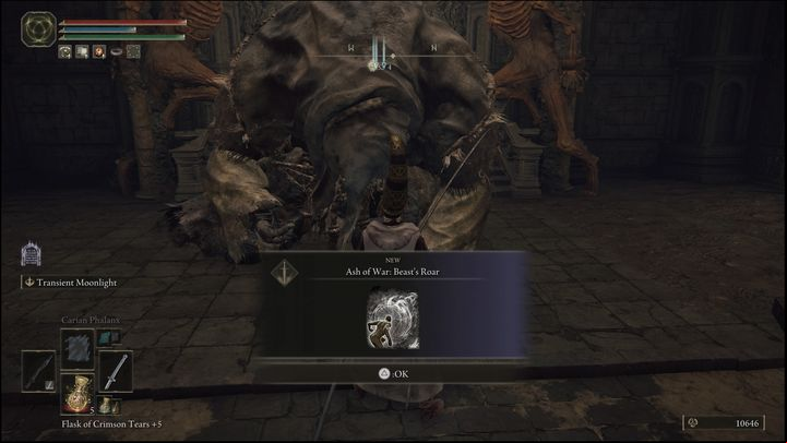 The fourth time, you'll get Ash of War: Beast's Roar - Elden Ring: Gurranq, Beast Clergyman - walkthrough - Quests - Elden Ring Guide