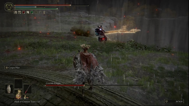 After the flight, the enemy will probably be relatively far away from you - Elden Ring: How to beat Crucible Knight? - Stormhill - Elden Ring Guide