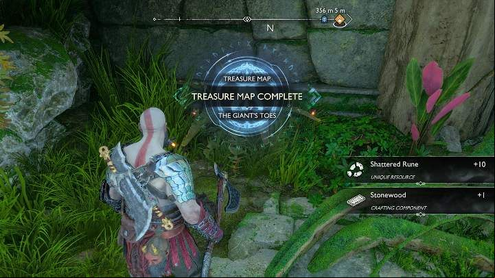 When you reach the place indicated in the picture, you will be able to dig up the treasure - God of War Ragnarok: Exploration - Basics - God of War Ragnarok Guide