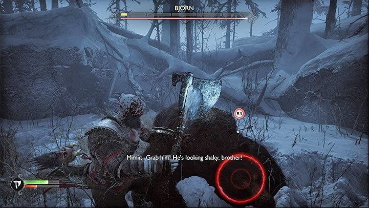 Attack the bear after it is done with its attacks - it's best to use only a few quick attacks - God of War Ragnarok: Surviving Fimbulwinter - walkthrough - Walkthrough - God of War Ragnarok Guide