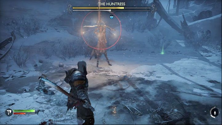 The Huntress' red attack is to shoot a volley of arrows - God of War Ragnarok: Surviving Fimbulwinter - walkthrough - Walkthrough - God of War Ragnarok Guide