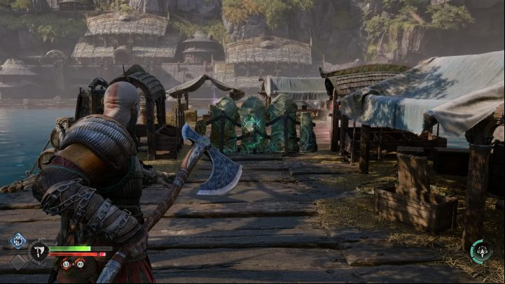 For this you need sonic arrows, which are unlocked after meeting Sindri in the dwarven village - God of War Ragnarok: Nidavellir, Svartalfheim - secrets, collectibles - Svartalfheim - God of War Ragnarok Guide