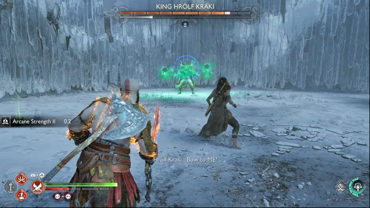 Weapon charging (blue rings) - you need to quickly approach the boss and hit him with your shield (2xL1) Onslaught Shield is especially useful here, as a charge is its special attack - God of War Ragnarok: How to defeat the final berserker - King Hrolf Kraki? - Berserkers - God of War Ragnarok Guide