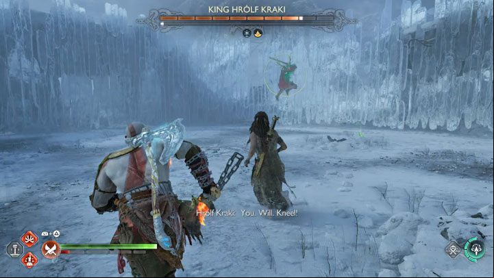 Aerial spin attack - this is a problematic yellow attack that some of the other berserkers also used - God of War Ragnarok: How to defeat the final berserker - King Hrolf Kraki? - Berserkers - God of War Ragnarok Guide