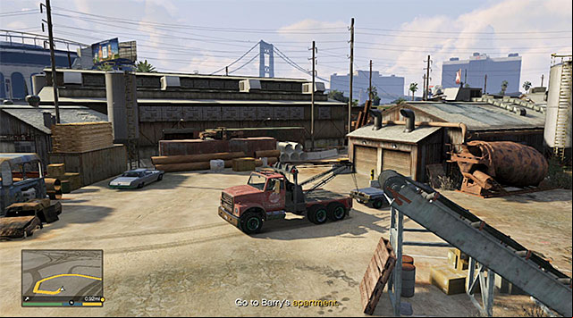 Park the towtruck right in front of the wreckage and lower the crane - GTA 5: Grass Roots - The Drag - Strangers and Freaks missions - GTA 5 Guide