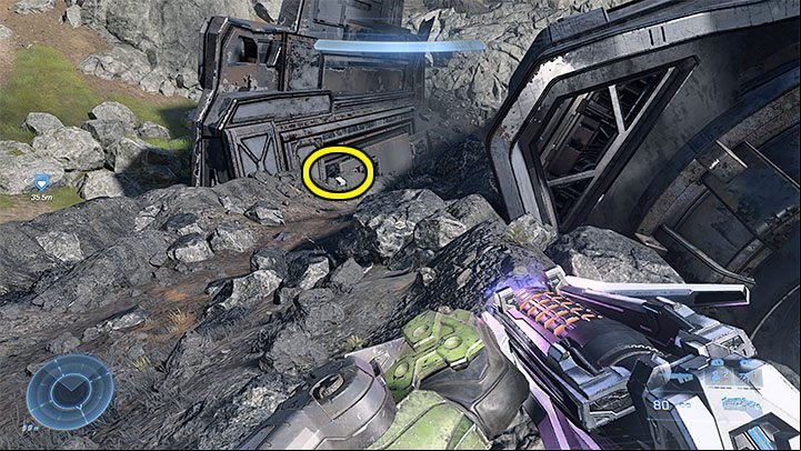 The audio log is east of the marker in the Graveyard area, and you can explore it also later in the campaign - Halo Infinite: Retaliation Category - all Spartan Audio Logs - Spartan audio recordings - Halo Infinite Guide