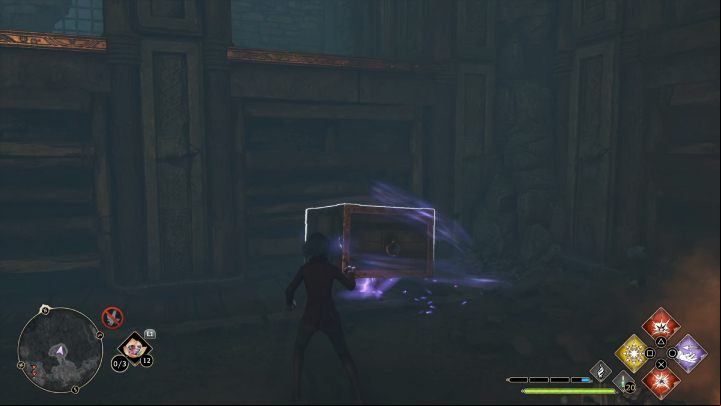 In the next chamber, break the door on the right with Accio or Depulso spell and move the box to the right - Hogwarts Legacy: North Hogwarts Region - Collection Chests - Collection Chests - Hogwarts Legacy Guide