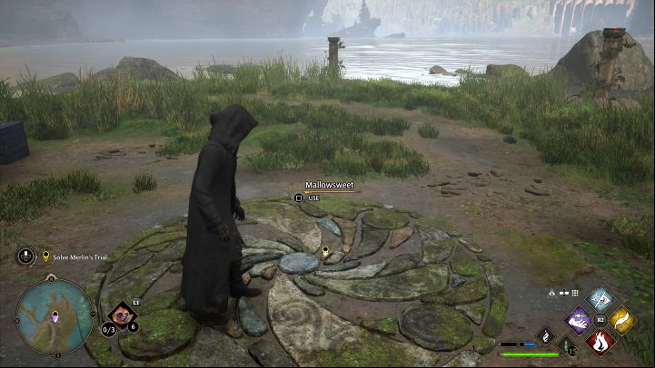 Approach the circle on the ground and spend 1 mallowsweet - Hogwarts Legacy: Trials of Merlin - Main quests - Hogwarts Legacy Guide