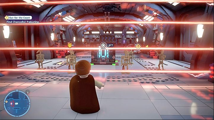 As you try to move forward you should immediately encounter the first laser barrier - LEGO Skywalker Saga: Out for the Count - walkthrough - Episode 3 - Revenge of the Sith - LEGO Skywalker Saga Guide