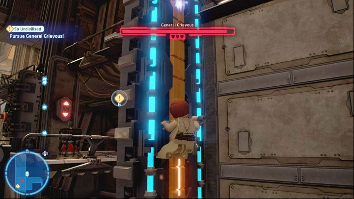 After the encounter reach a new elevator, move a box with the Force and place it on the elevator - LEGO Skywalker Saga: So Uncivilized - walkthrough - Episode 3 - Revenge of the Sith - LEGO Skywalker Saga Guide