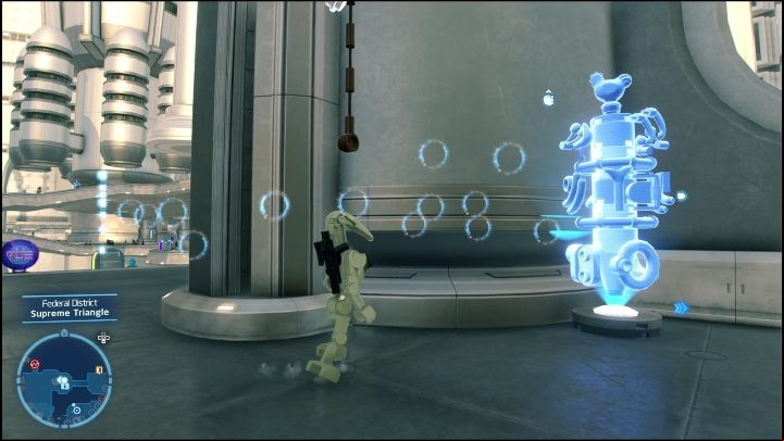This collectible is hidden at the top of the building - LEGO Skywalker Saga: Federal District - list of puzzles - Coruscant - LEGO Skywalker Saga Guide