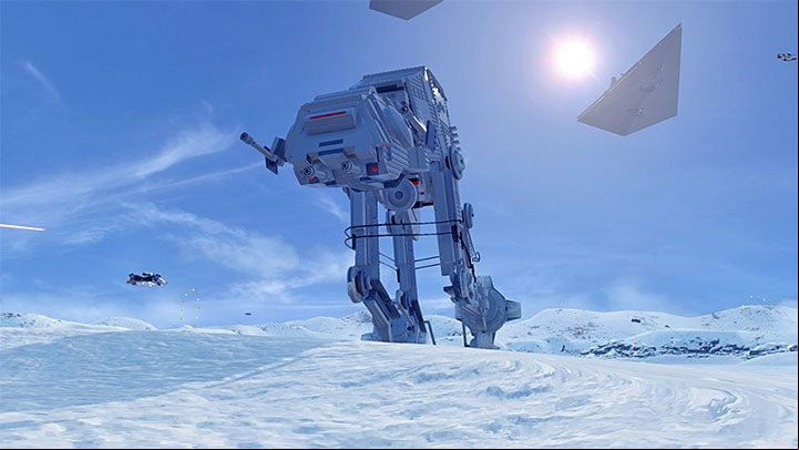 Flying around the AT-AT several times will tie the machine, and it will trip to the ground - LEGO Skywalker Saga: Assault on Echo Base - walkthrough - Episode 5 - The Empire Strikes Back - LEGO Skywalker Saga Guide