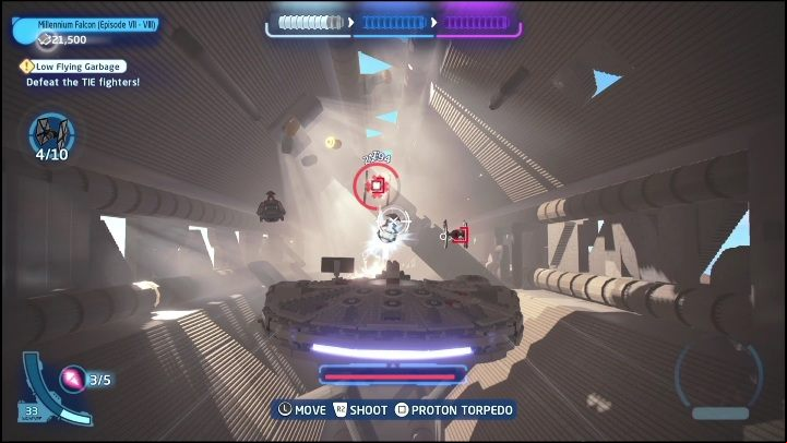 Another 2 parts are flying in the tunnel - LEGO Skywalker Saga: The Force Awakens - list of collectibles and rewards - Minikits - LEGO Skywalker Saga Guide