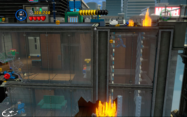 to the other building and kill all octobots in the area - Times Square Off | Walkthrough - Walkthrough - LEGO Marvel Super Heroes Game Guide & Walkthrough