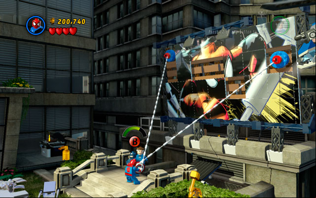 Defeat all opponents and go to the right side of the location - Times Square Off | Walkthrough - Walkthrough - LEGO Marvel Super Heroes Game Guide & Walkthrough
