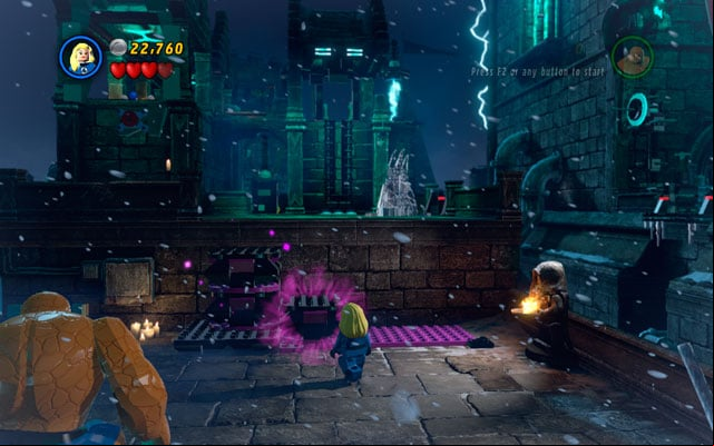 When it is done, destroy other objects lying in the area, then switch into Invisible Woman to build some violet bricks from them - Doctor in the House | Walkthrough - Walkthrough - LEGO Marvel Super Heroes Game Guide & Walkthrough