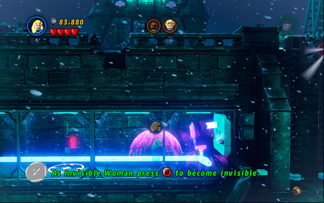 Enter to the control room and kill an enemy, so you can put a plug out from the socket - in this way you will turn the camera off - Doctor in the House | Walkthrough - Walkthrough - LEGO Marvel Super Heroes Game Guide & Walkthrough
