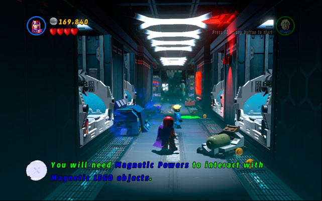 After a short play with the huge speaker you will be moved to the long corridor - Exploratory Laboratory | Minikit Sets - Minikit Sets - LEGO Marvel Super Heroes Game Guide & Walkthrough