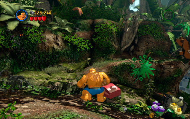 To obtain this minikit, you must destroy four red trunks - Rapturous Rise | Minikit Sets - Minikit Sets - LEGO Marvel Super Heroes Game Guide & Walkthrough