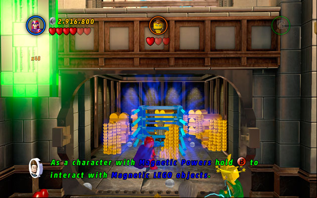 After luring Shocker out from the vault, enter it and switch into Magneto - Deadpool Bonus Missions | Stan Lee in Peril - Stan Lee in Peril - LEGO Marvel Super Heroes Game Guide & Walkthrough
