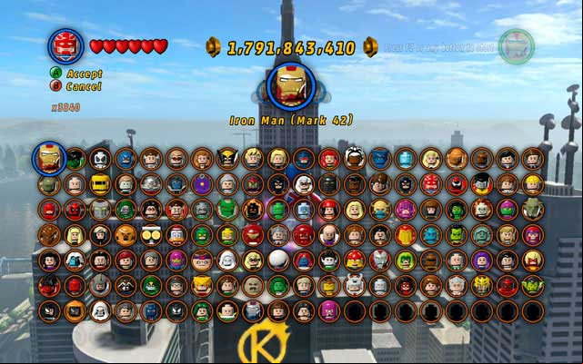 They are 152 characters in the game - some of them are automatically obtained after completing specific mission from the main (or bonus) campaign, but majority must be unlocked in the other way - Superheroes and Archvillains - Characters to Unlock - Superheroes and Archvillains - LEGO Marvel Super Heroes Game Guide & Walkthrough