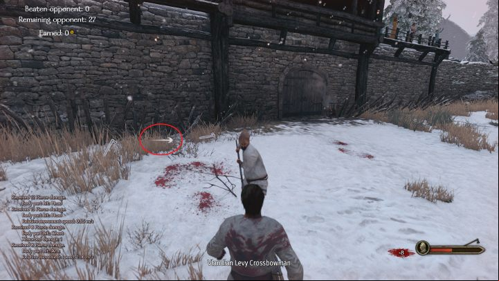 An arrow on the screen shows the direction of attack. - Mount and Blade 2 Bannerlord: How to fight - tips for beginners - Combat - Mount and Blade 2 Bannerlord Guide