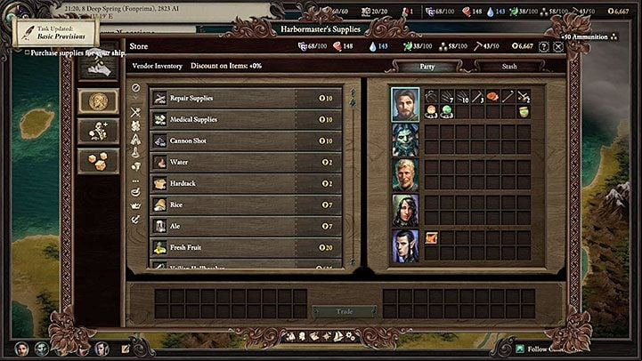 After repairing the ship, you will learn from Steward that you also need to take care of the most vital supplies - Pillars Of Eternity 2: Side Quests in Maje Island - Walkthrough - Quests - Pillars Of Eternity 2 Deadfire Game Guide