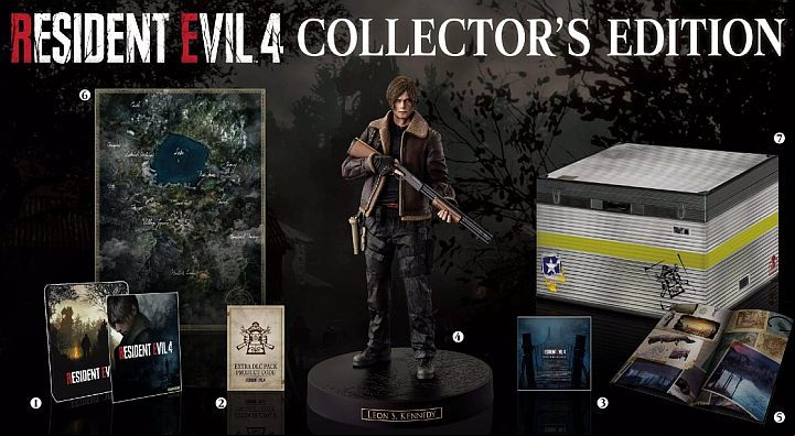 The Resident Evil 4 Remake game is a physical collector's edition sold in a large metal box - Resident Evil 4 Remake: Game editions - Appendix - Resident Evil 4 Remake Guide