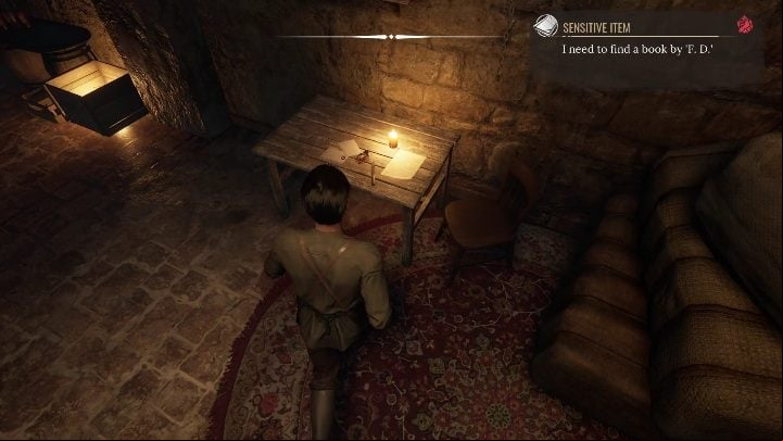 The next table is on the opposite side, on a eye-catching carpet - Sherlock Holmes Chapter One: The Lost Shopkeeper Mycrofts Case - walkthrough, solution. - Mycroft Cases - Sherlock Holmes Chapter One Guide