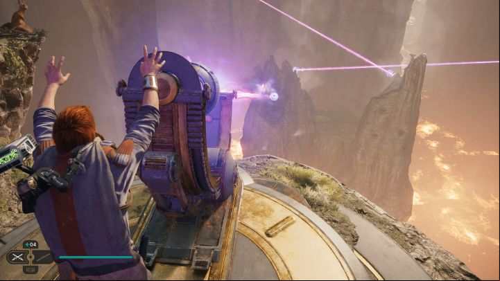 Interact with the orb coupler and direct the energy stream to the third barricade in the picture - Jedi Survivor: Orb coupler puzzles in the Devastated Settlement - Puzzles - Star Wars Jedi Survivor guide