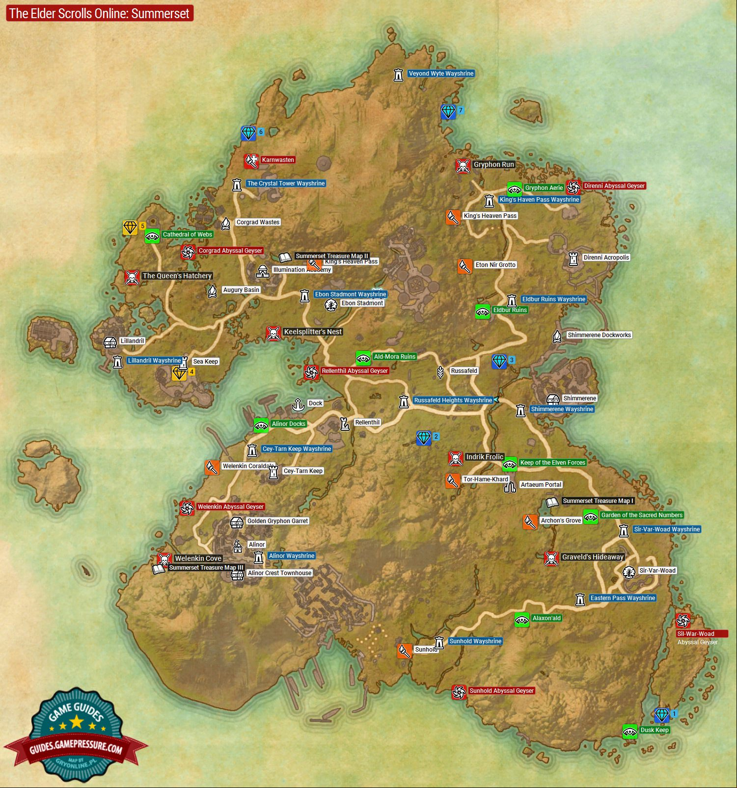 Elder Scrolls Online: Summerset Map Elder Scrolls Online: Summerset Map