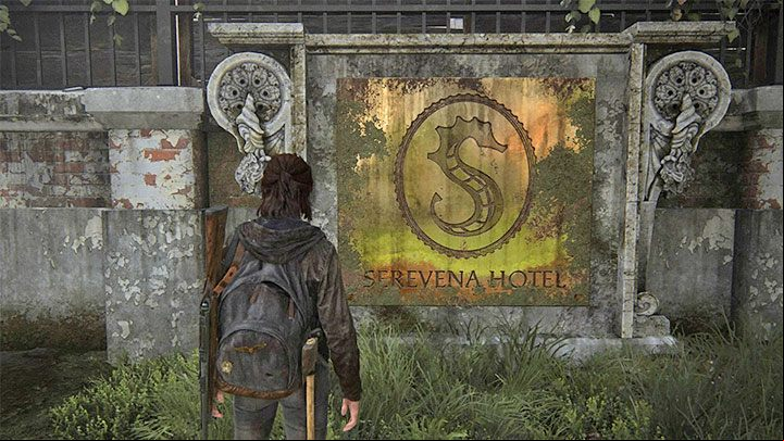 Rather minor easter egg is associated with the Serevena Hotel, which Ellie and Dina visit at the end of the Downtown stage - The Last of Us 2: Easter-eggs on Ellie stages - Easter-eggs and curiosities and - The Last of Us 2 Guide